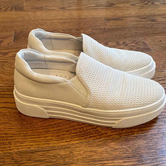 J Slides Aileen Perforated Nubuck platform slip on shoes - Picture 2 of 8